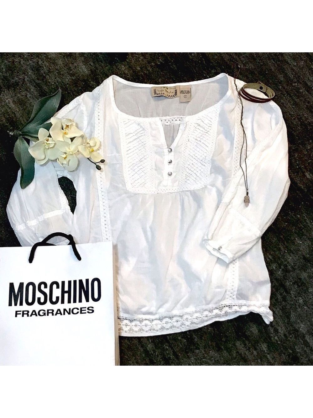 Lifestyle crochet detail boho cotton top